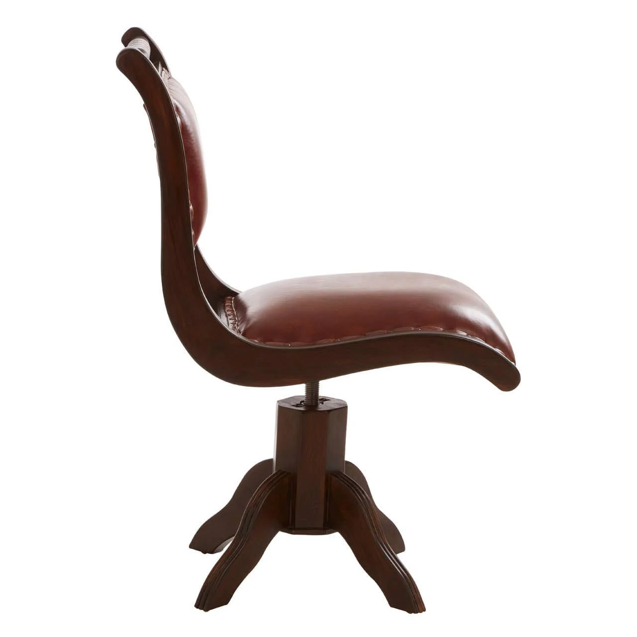 Inca Teak And Brown Swivel Chair - Image 3