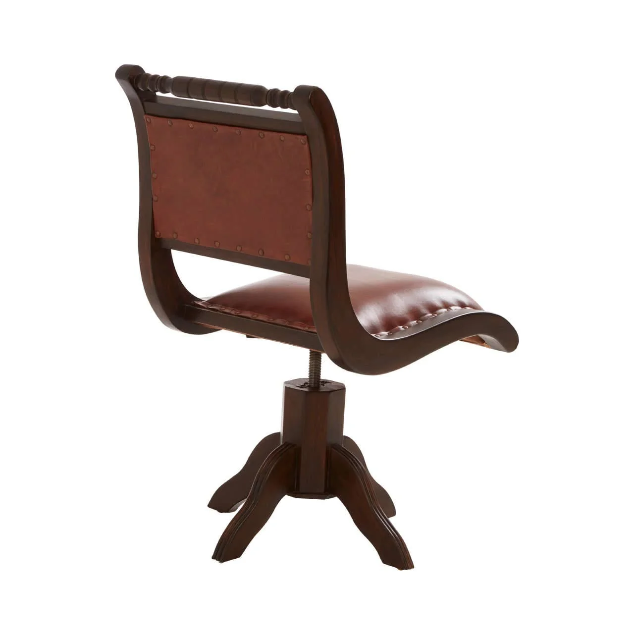 Inca Teak And Brown Swivel Chair - Image 4