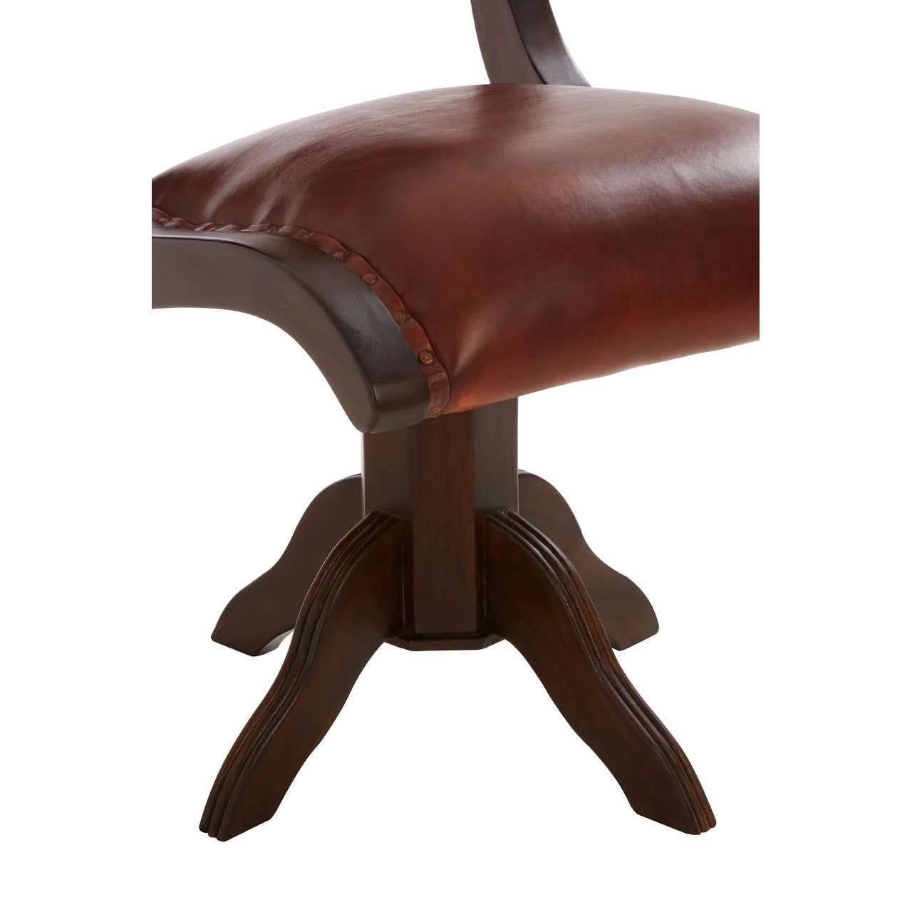 Inca Teak And Brown Swivel Chair - Image 7