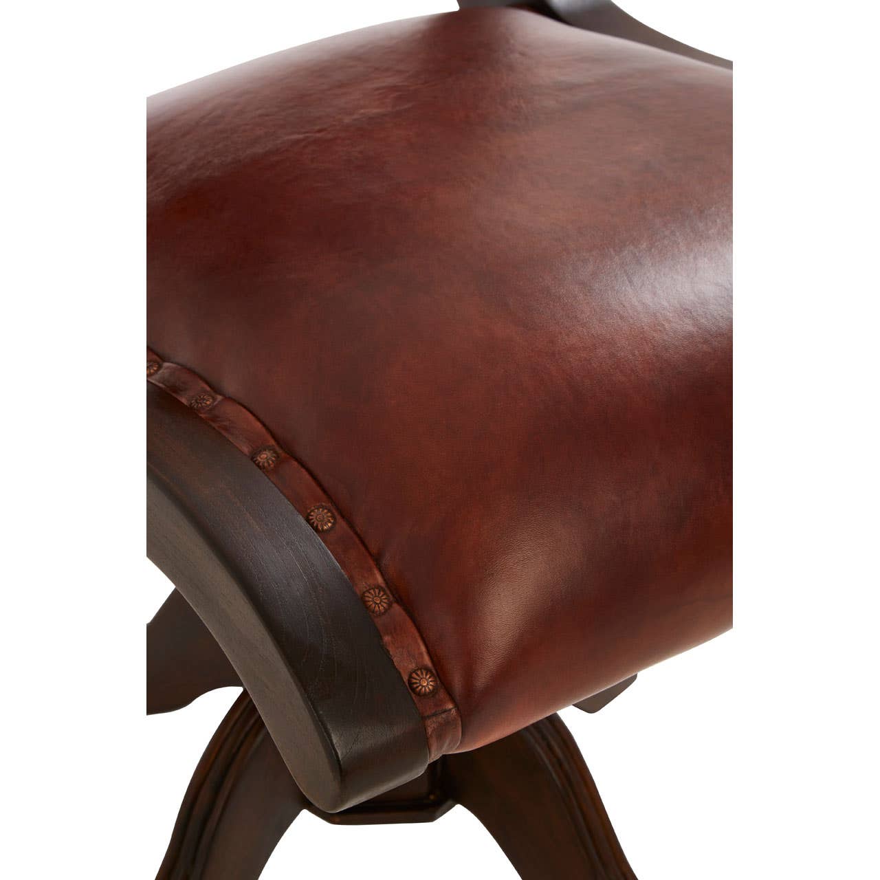 Inca Teak And Brown Swivel Chair - Image 8