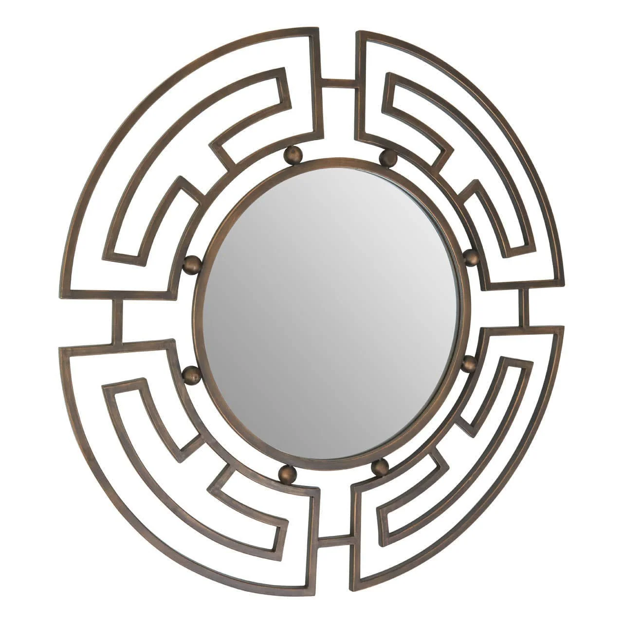 Jalal Bronze Metal Frame Round Wall Mirror - Image 2