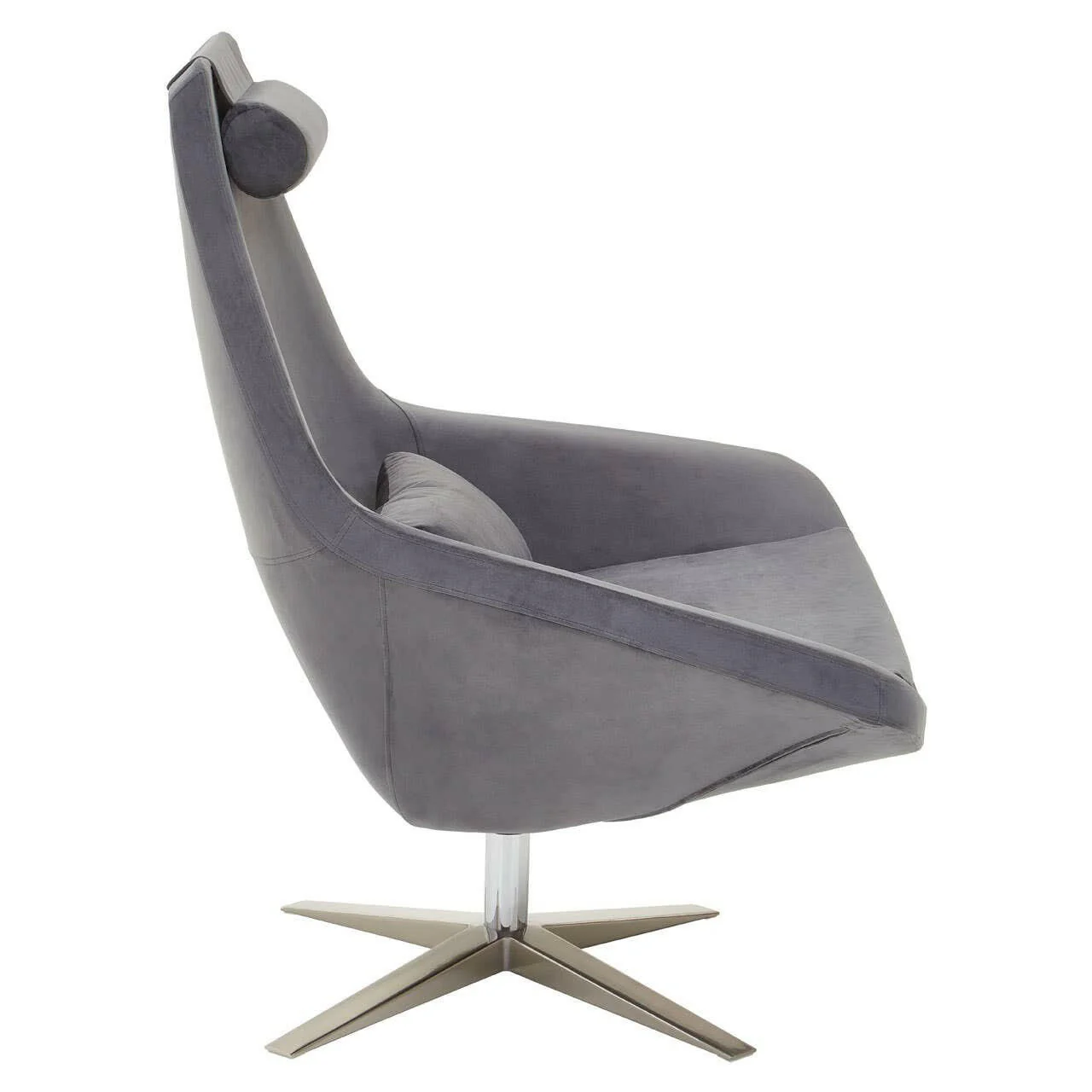 Kalo Grey Velvet Armchair - Image 4