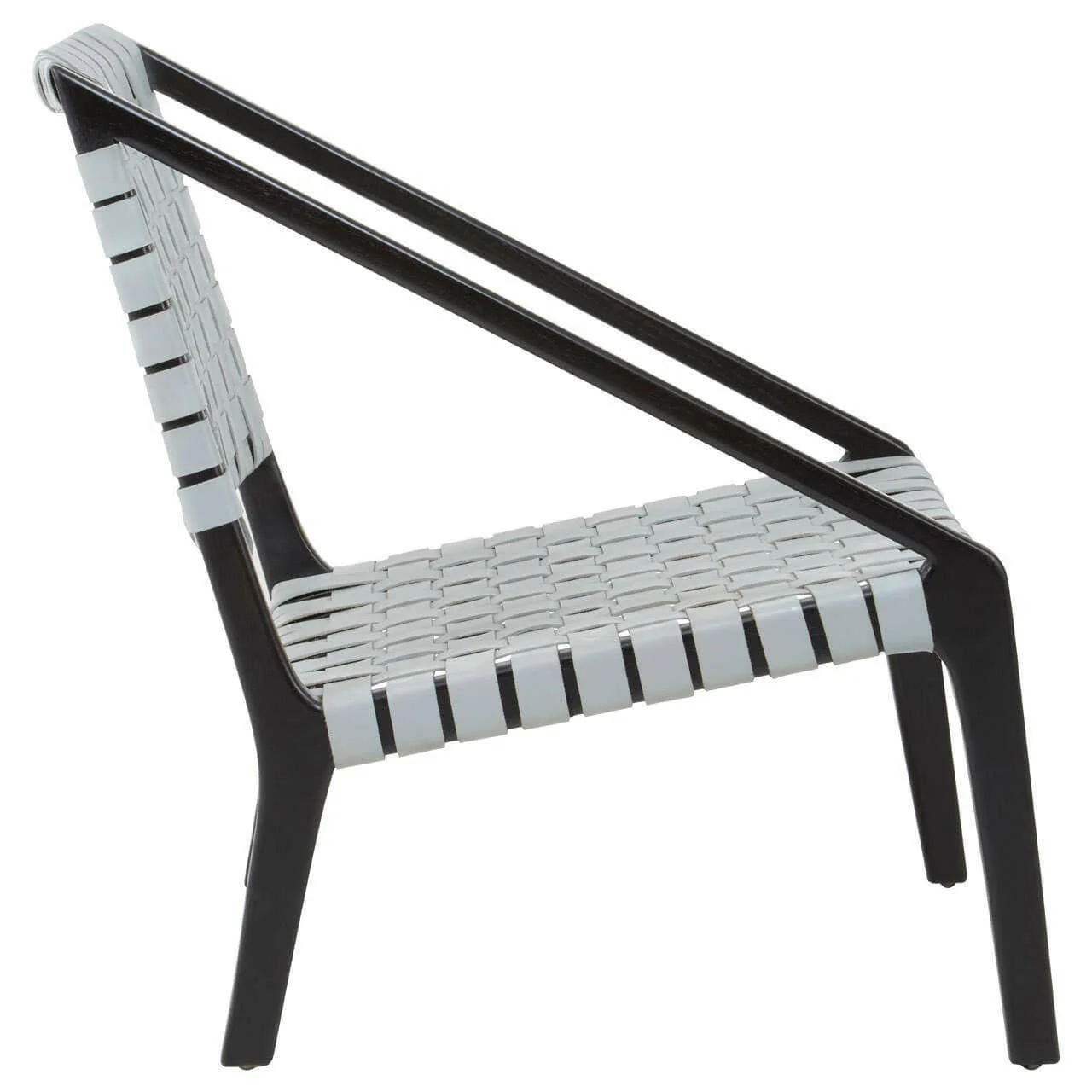 Kendari Grey Leather Woven Chair - Image 3