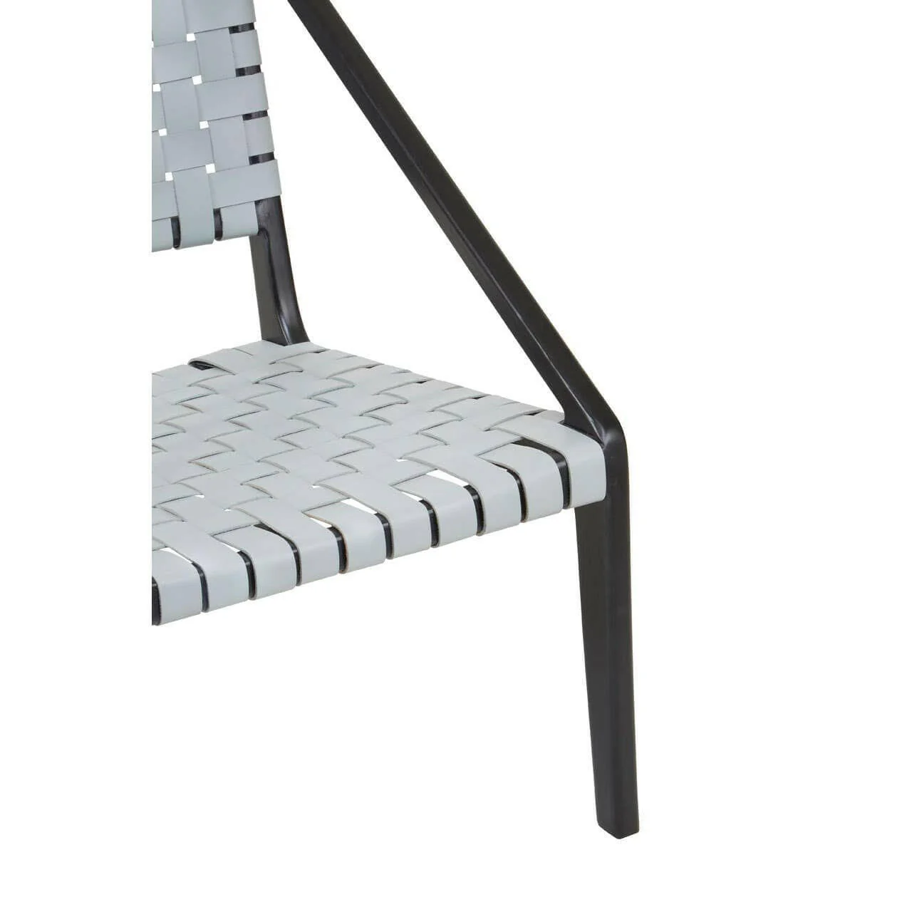 Kendari Grey Leather Woven Chair - Image 6