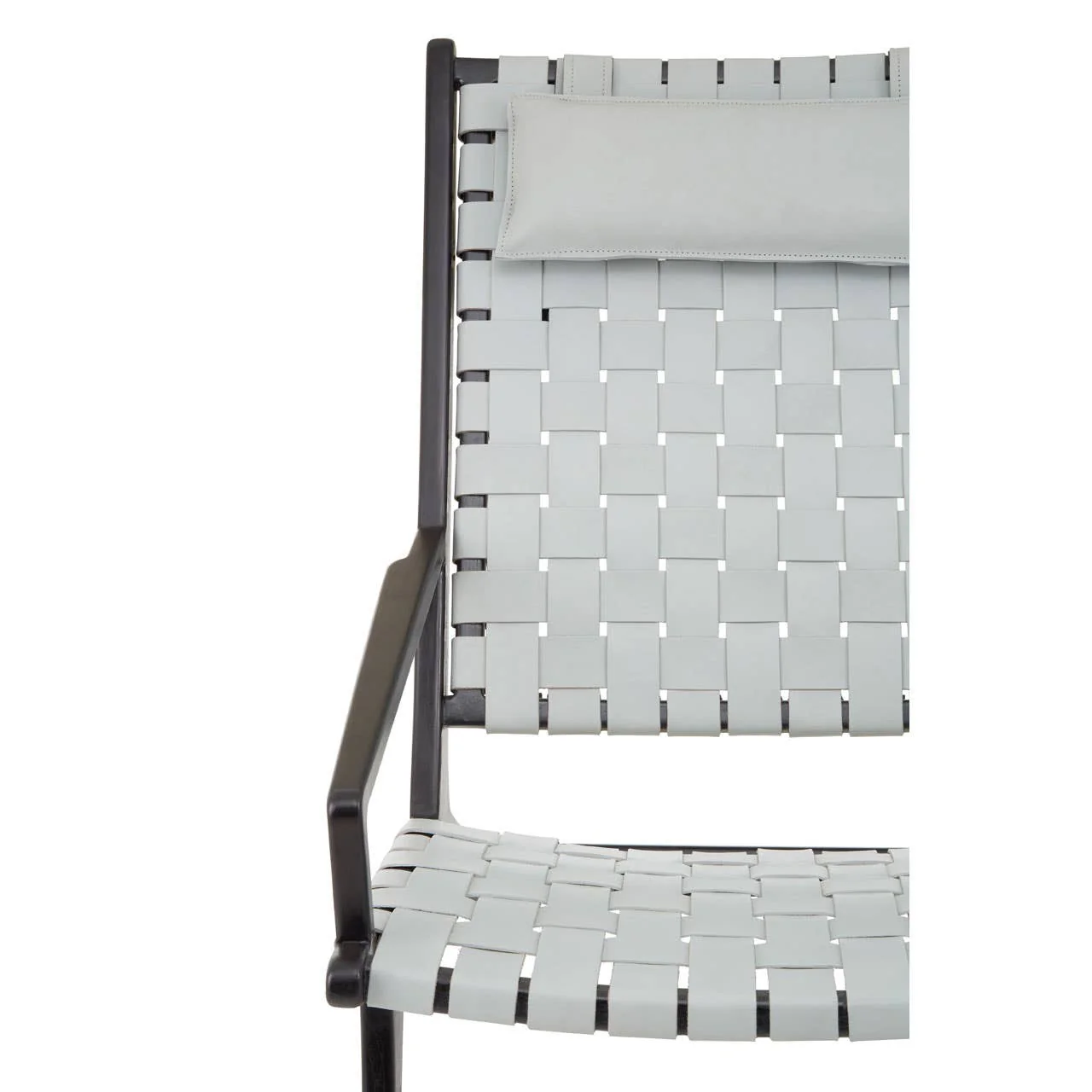 Kendari Grey Leather Woven Chair - Image 5