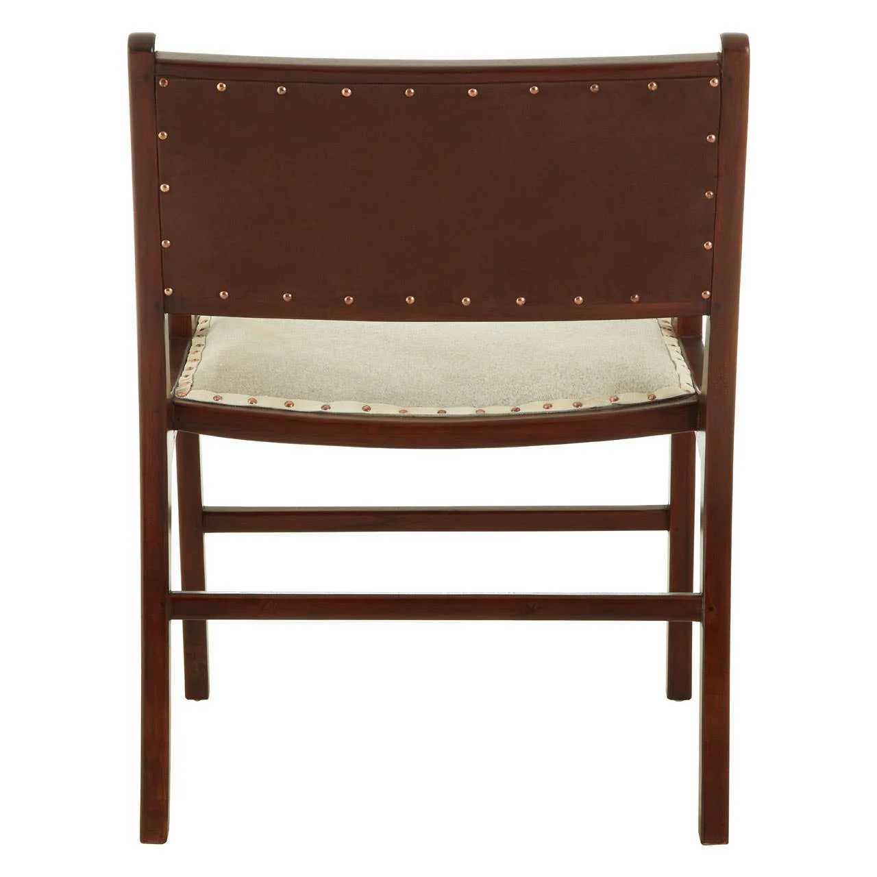 Kendari Leather Teak Wood Dining Chair - Image 4