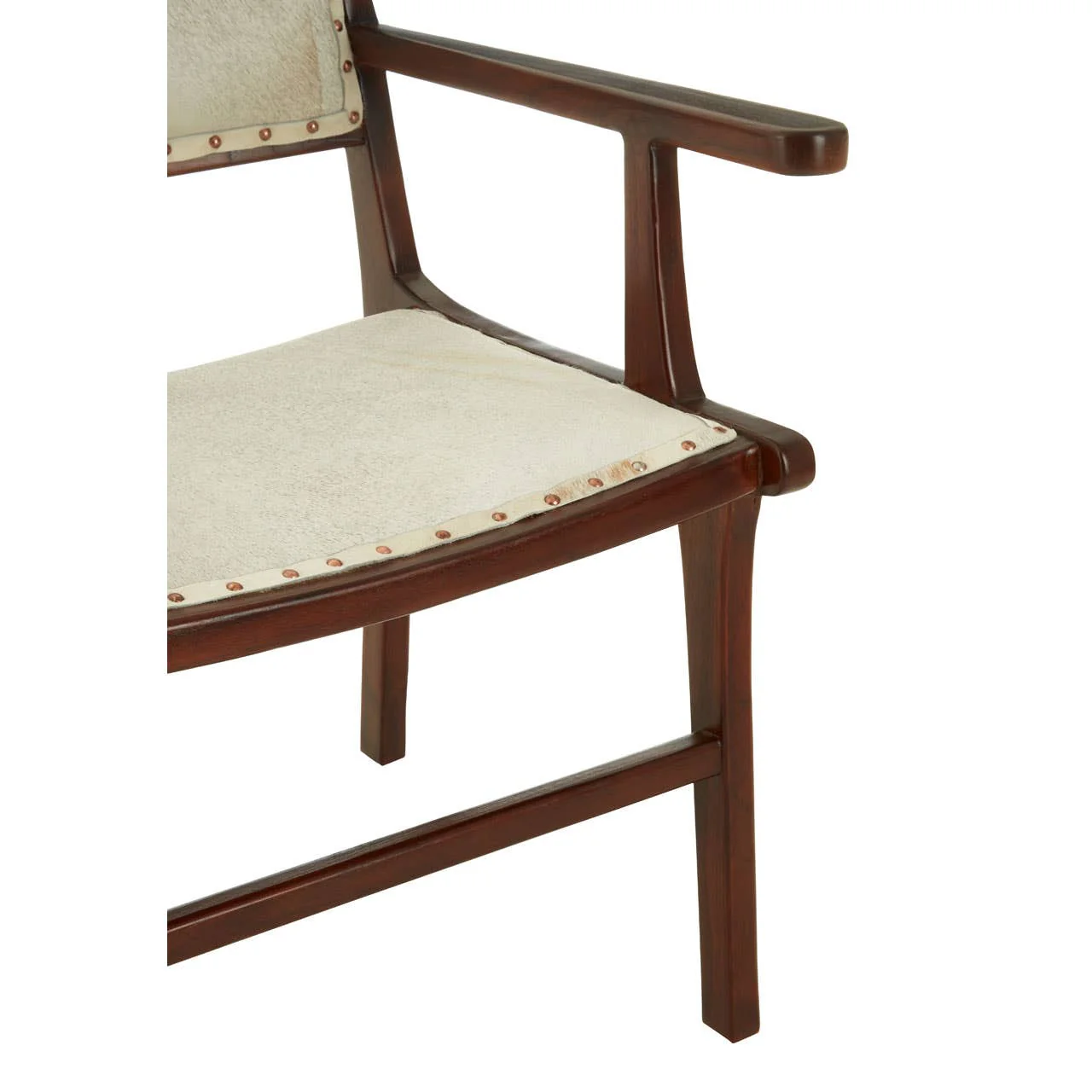 Kendari Leather Teak Wood Dining Chair - Image 6