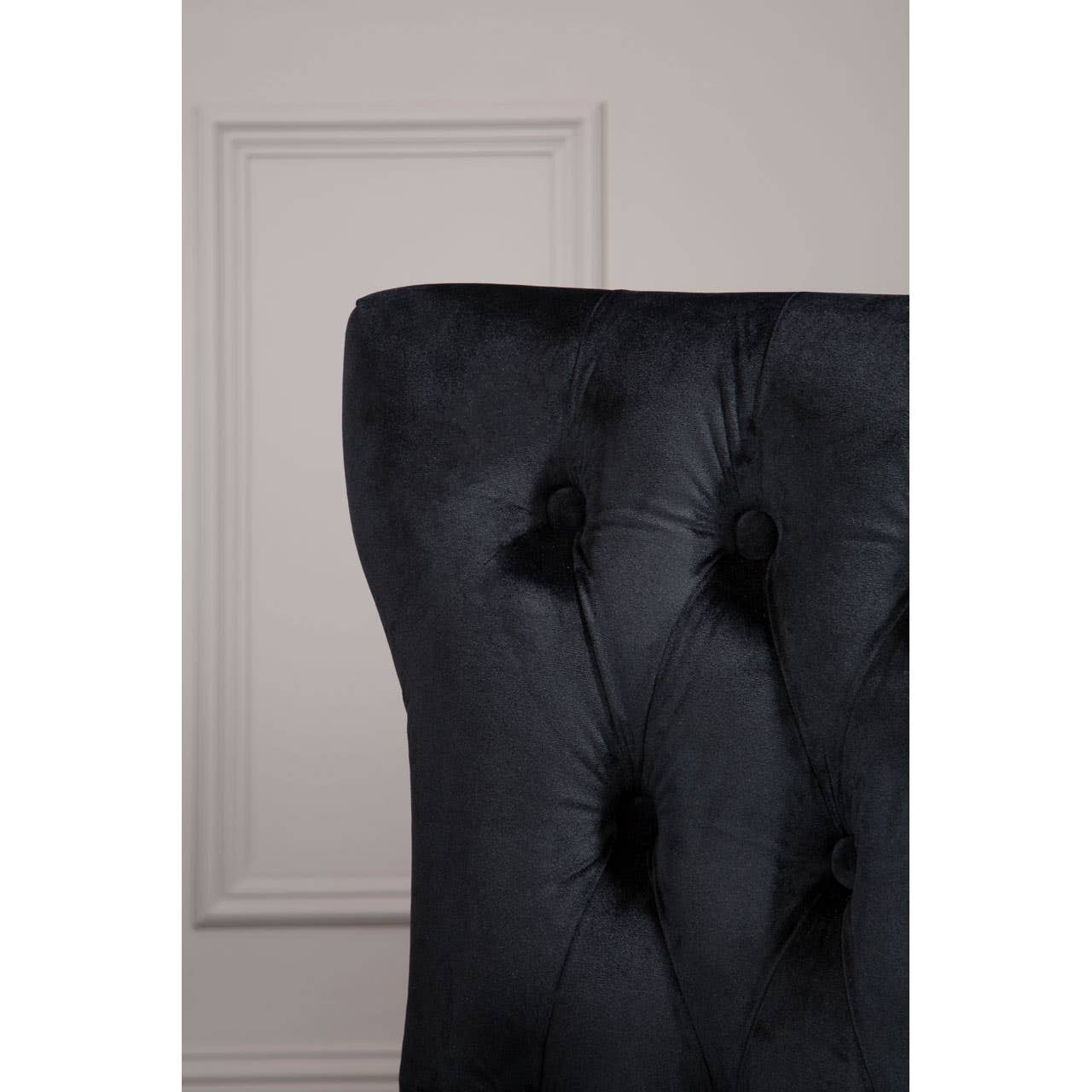 Kensington Townhouse Black Buttoned Dining Chair - Image 7