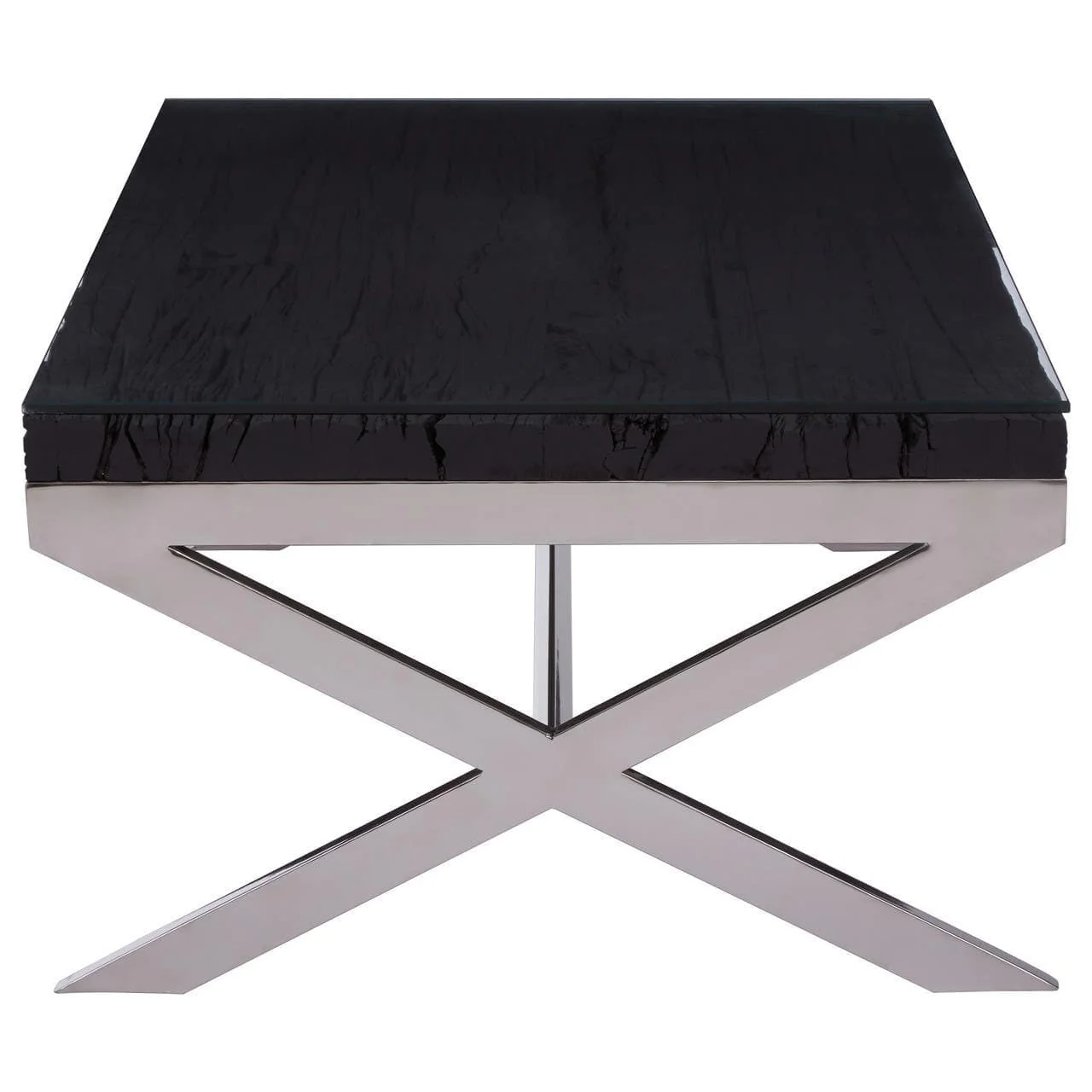 Kindo Black Coffee Table With Cross Base - Image 3