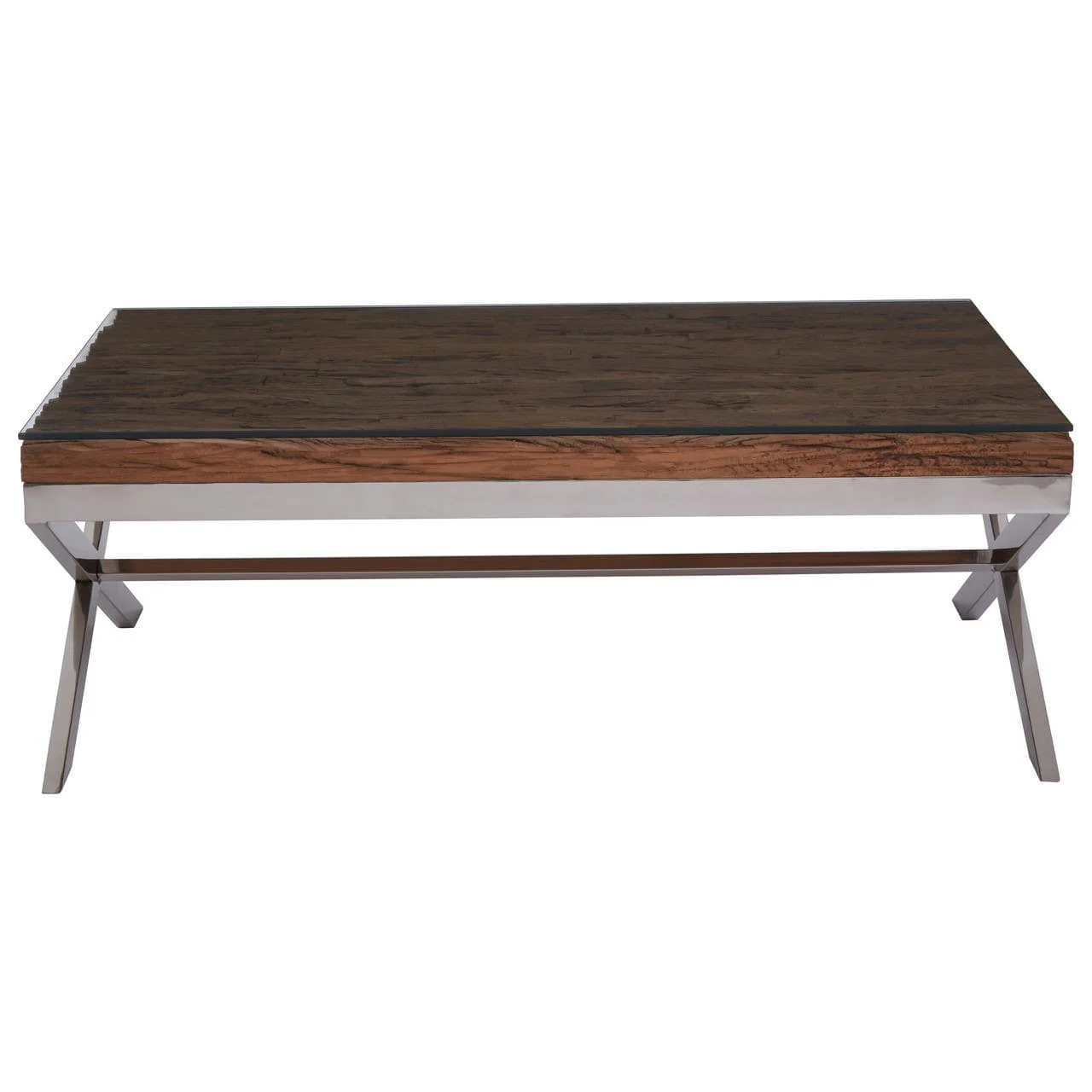 Kindo Natural Coffee Table With Cross Base - Image 2