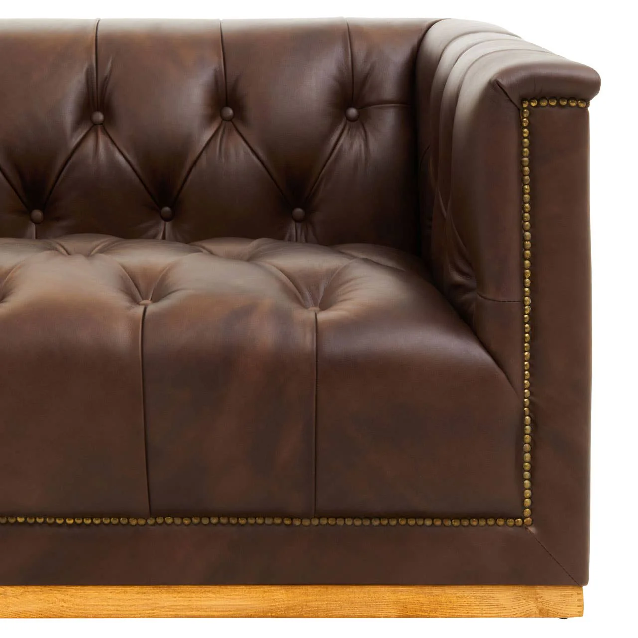 King Three Seater Tufted Leather Sofa - Image 5