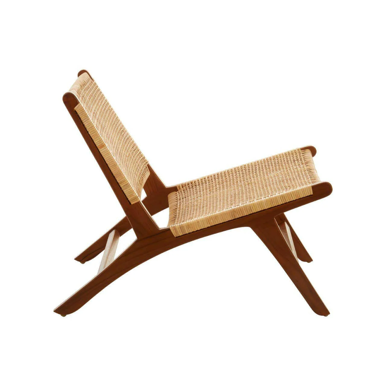 Lovina Teak Wood And Natural Rattan Lounge Chair - Image 3