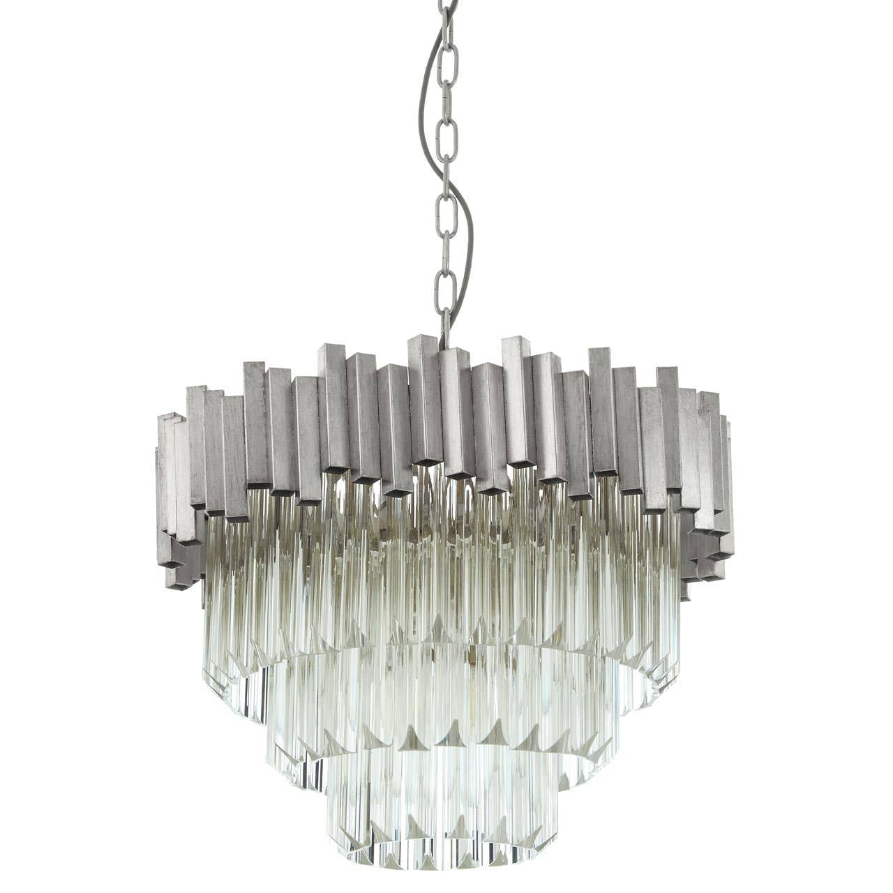 Lustra Small Silver Finish Chandelier - Image 2