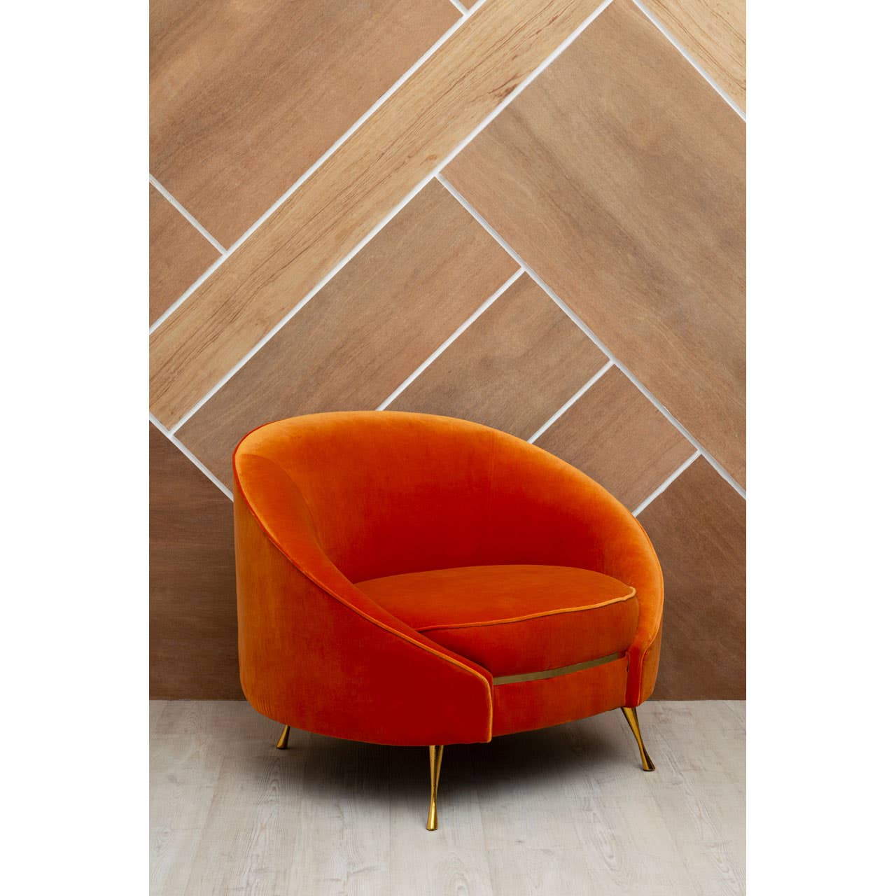 Manhattan Orange Velvet Armchair - Image 6