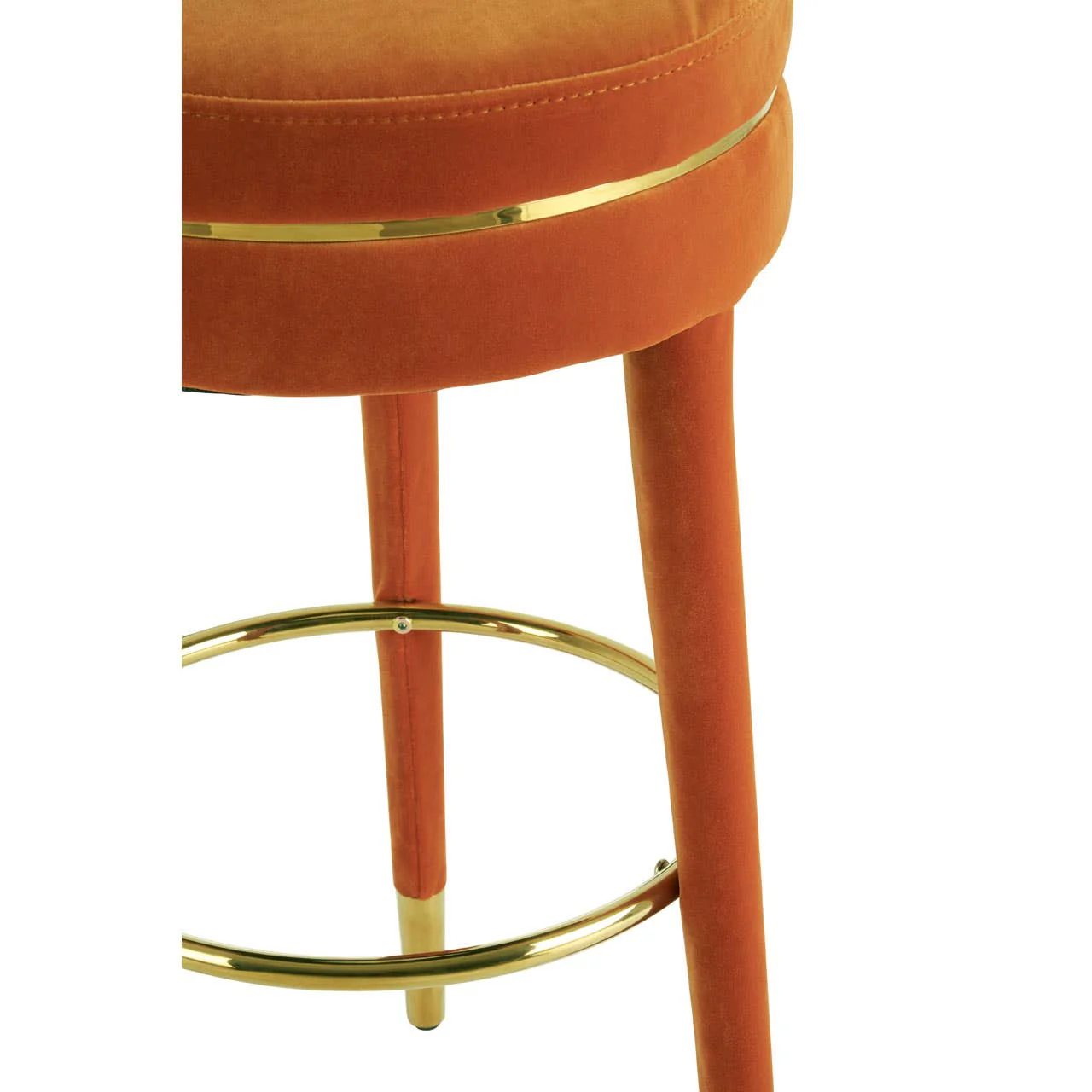 Manhattan Orange Velvet Bar Stool - Image 4