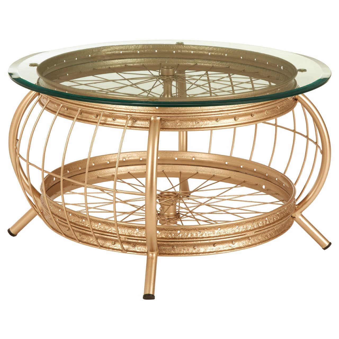 Mantis Champagne Gold Finish Coffee Table - Image 3