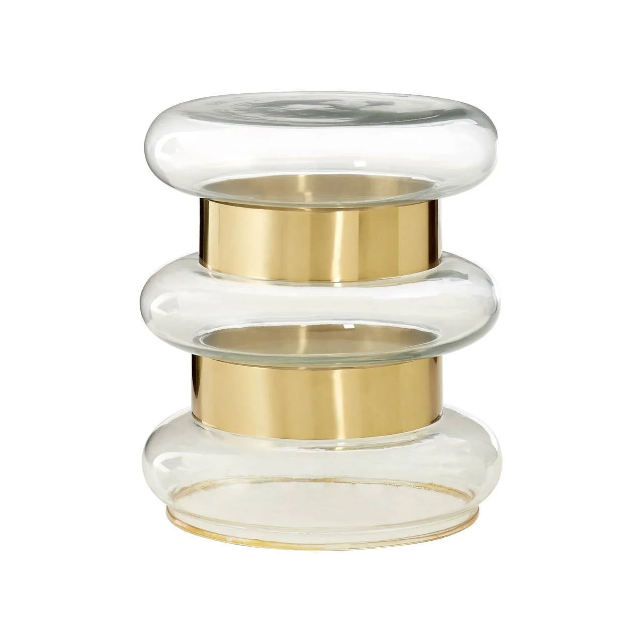 Margot Clear Glass and Gold Side Table