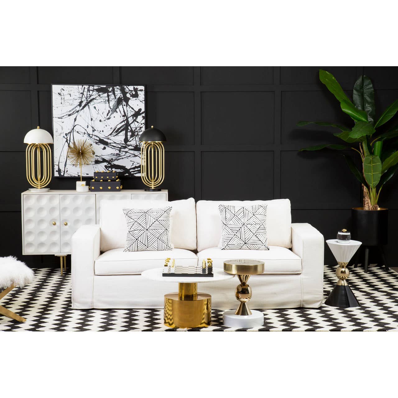 Martini Gold & Black Side Table - Image 9