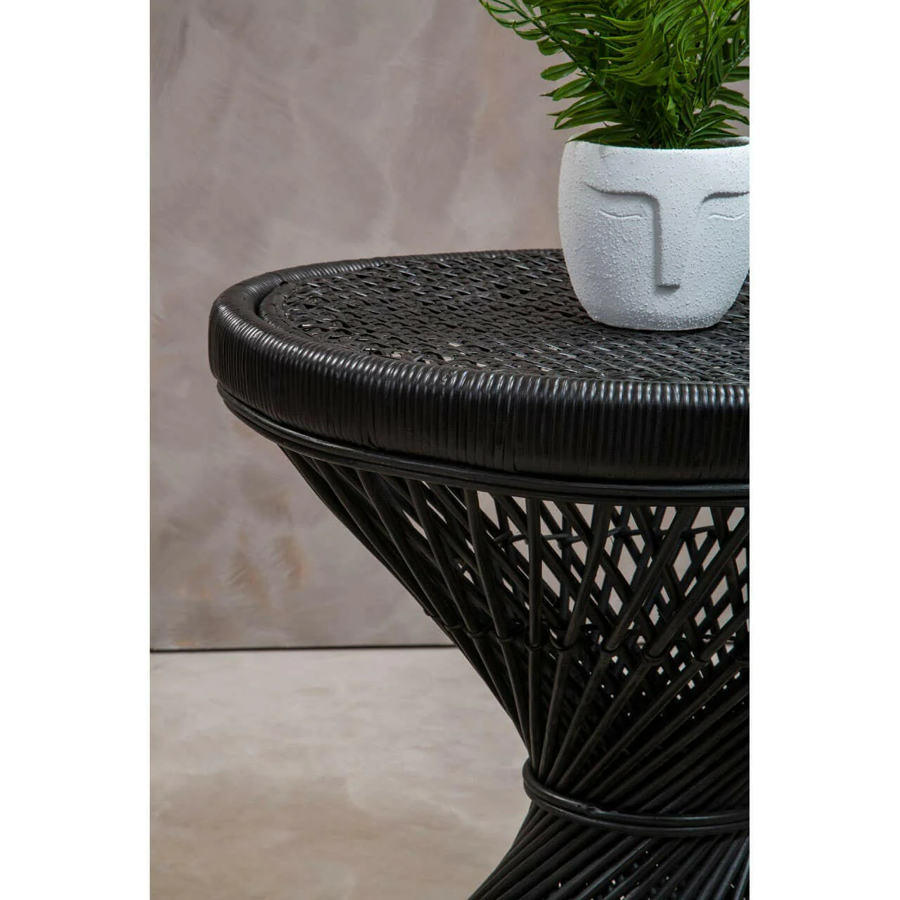 Mataram Black Finish Twisted Stool - Image 7