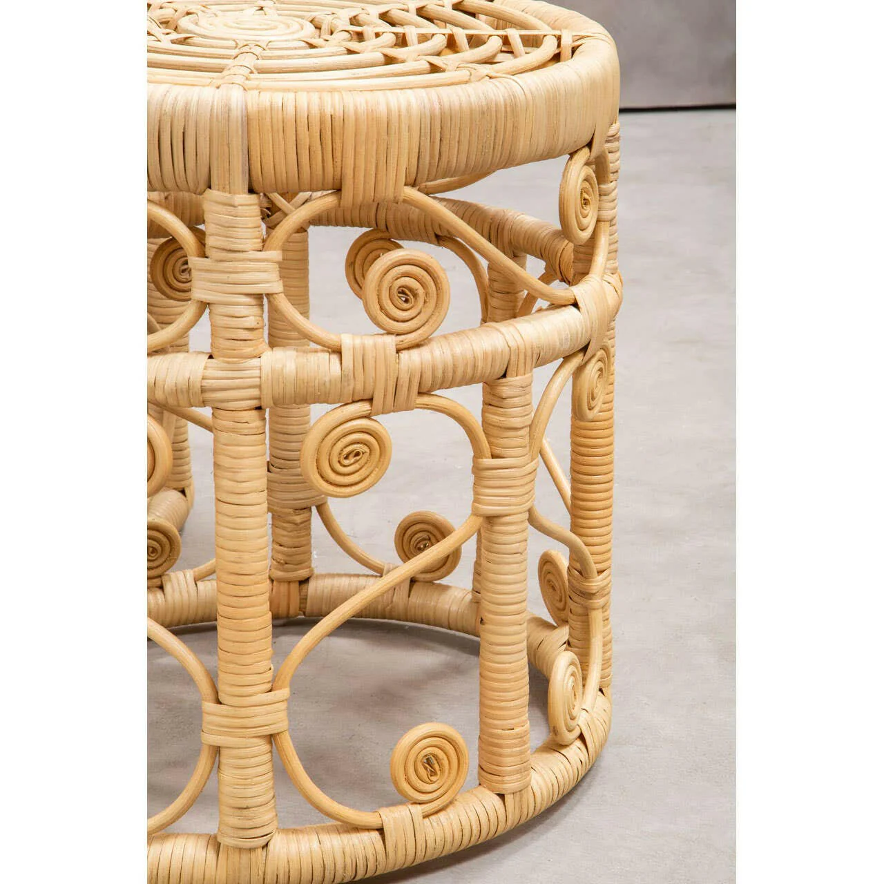 Mataram Set Of Two Natural Rattan Stools Or Tables - Image 9