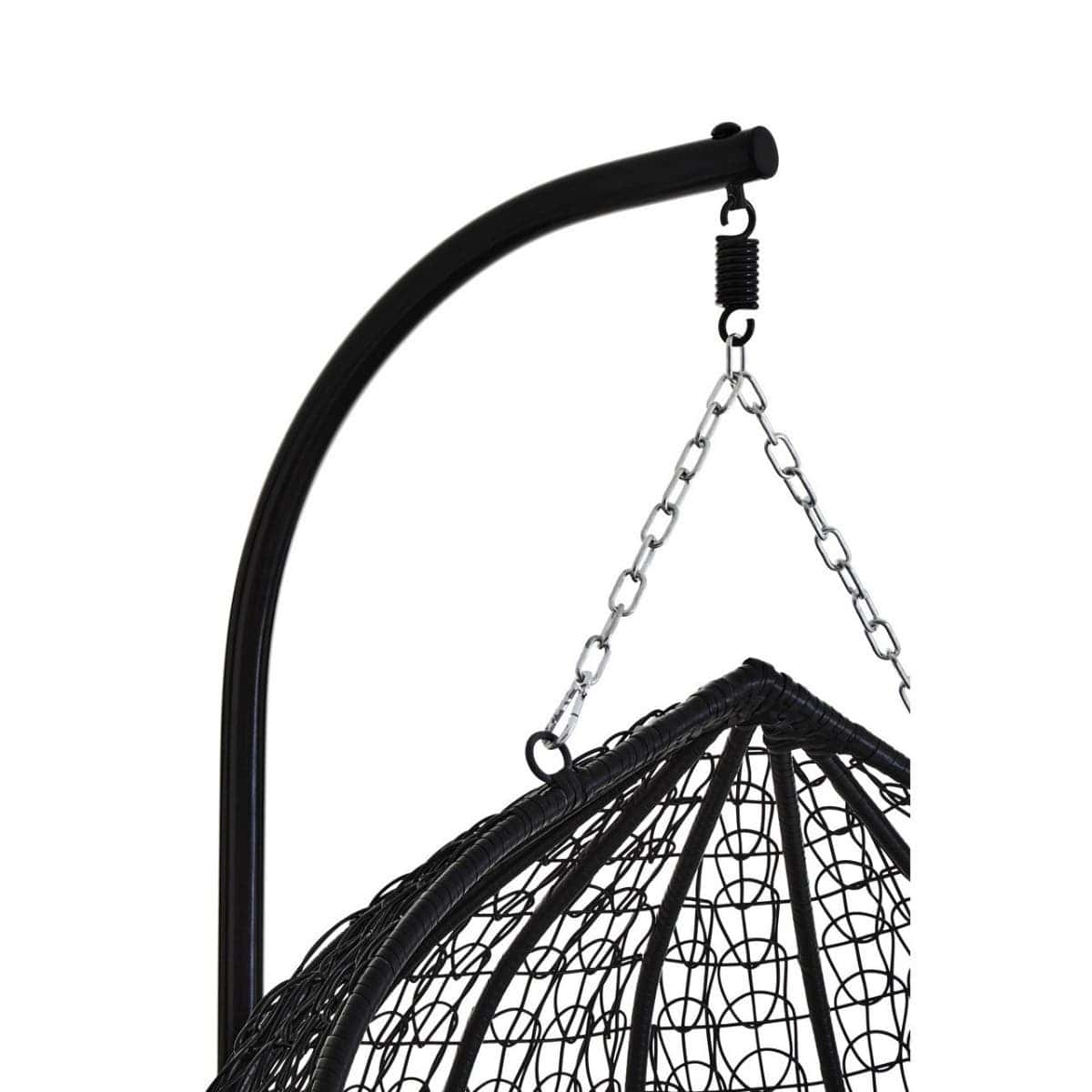 Messi Double Black Hanging Chair With Round Base - Image 5