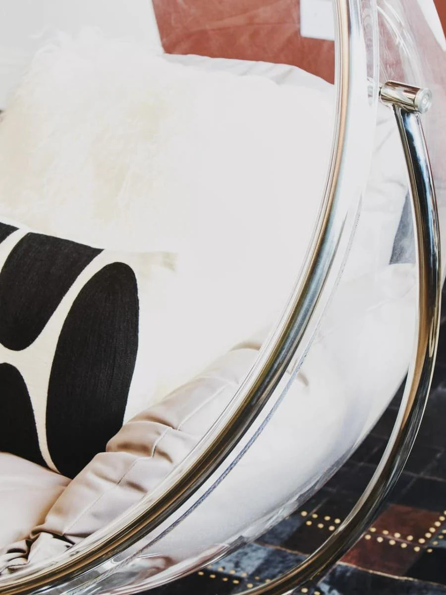 Messi Hanging Chair With Grey Cushions - Image 8
