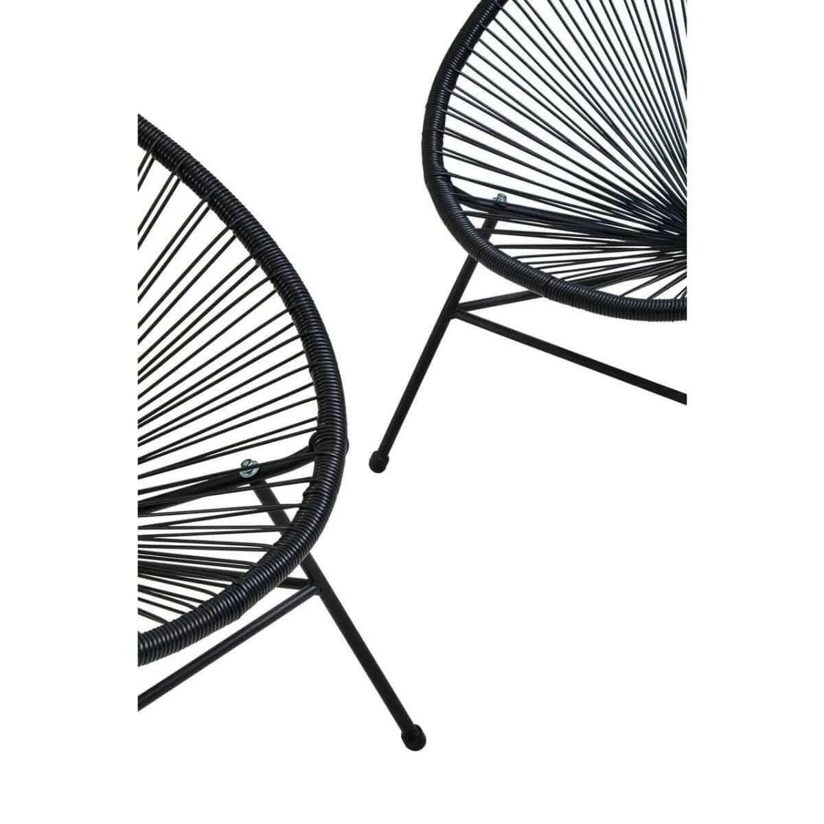 Miami Black Rattan 3 Piece Patio Set - Image 12