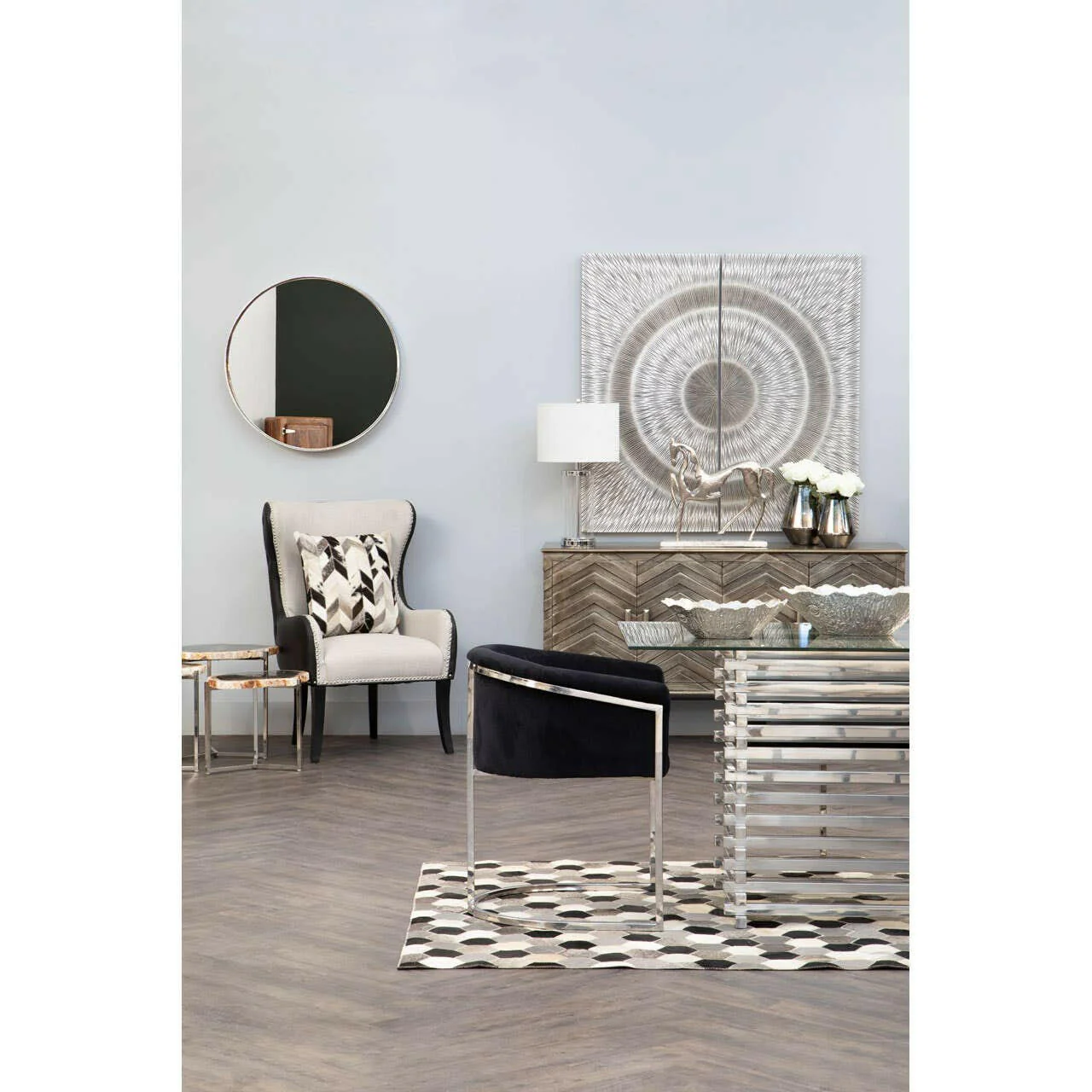 Modello Wood Carving Silver Finish Wall Art - Image 4