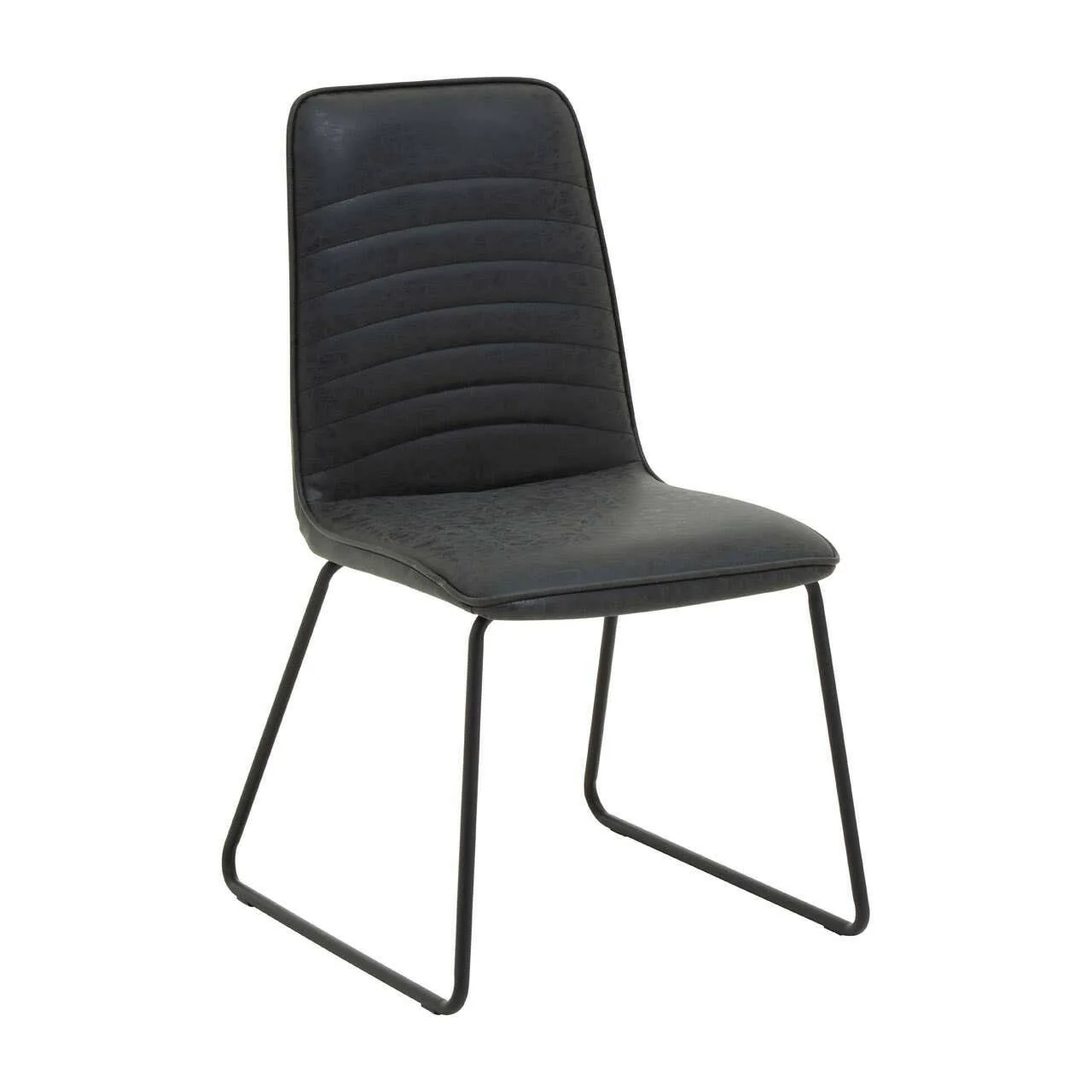 New Foundry Black Leather Effect Chair - Image 3