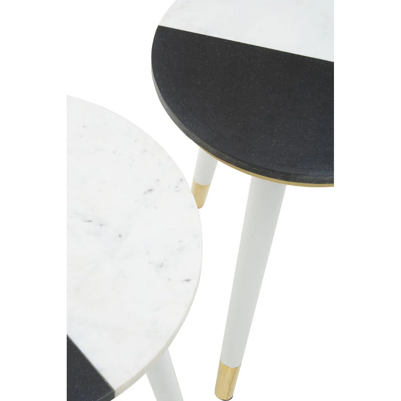 Nirvana Black And White Marble Side Table - Image 3