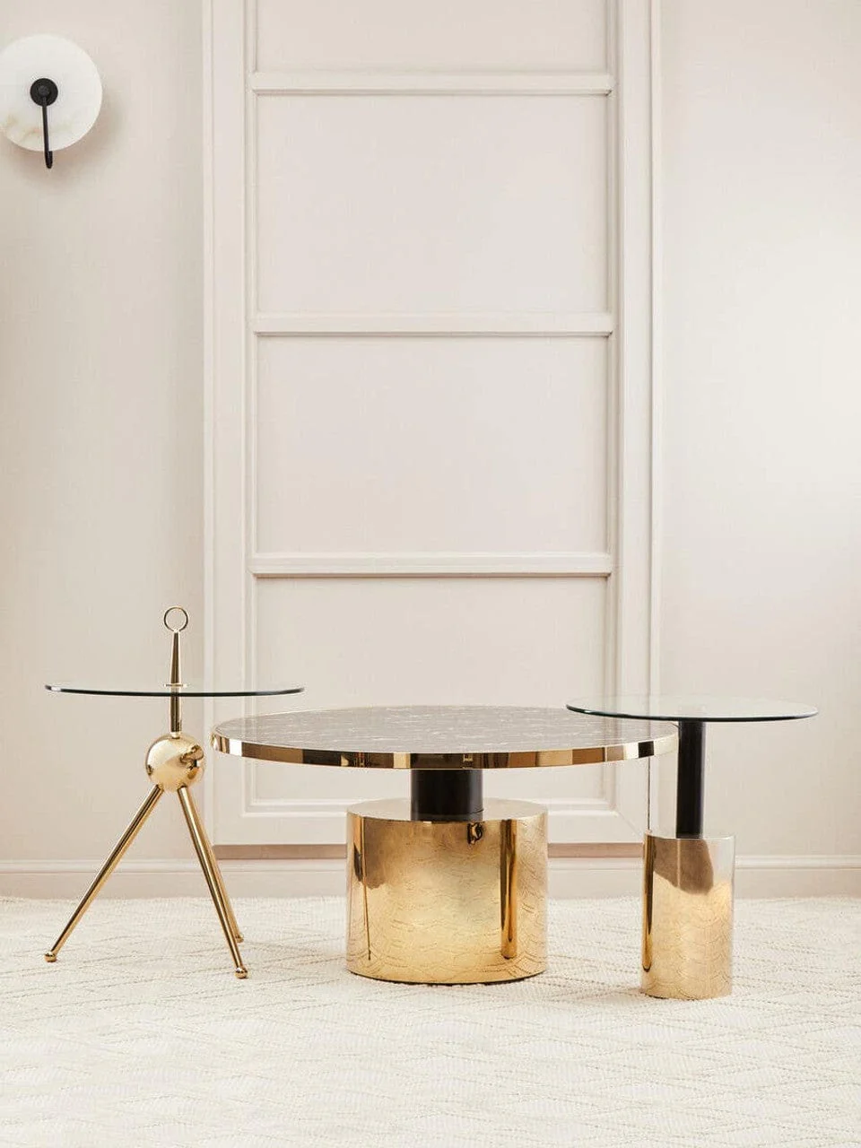 Oria Clear Glass Top and Gold Base Side Table - Image 7
