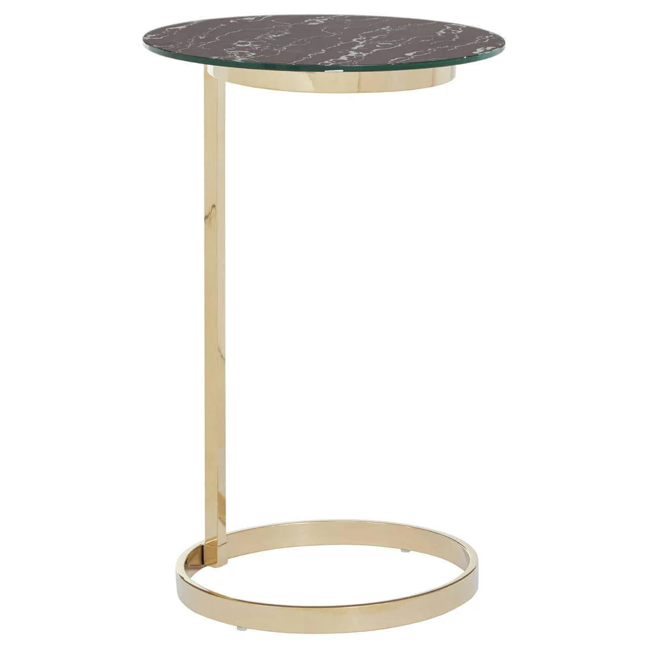 Oria End Table With Black Marble Effect Glass Top - Image 3