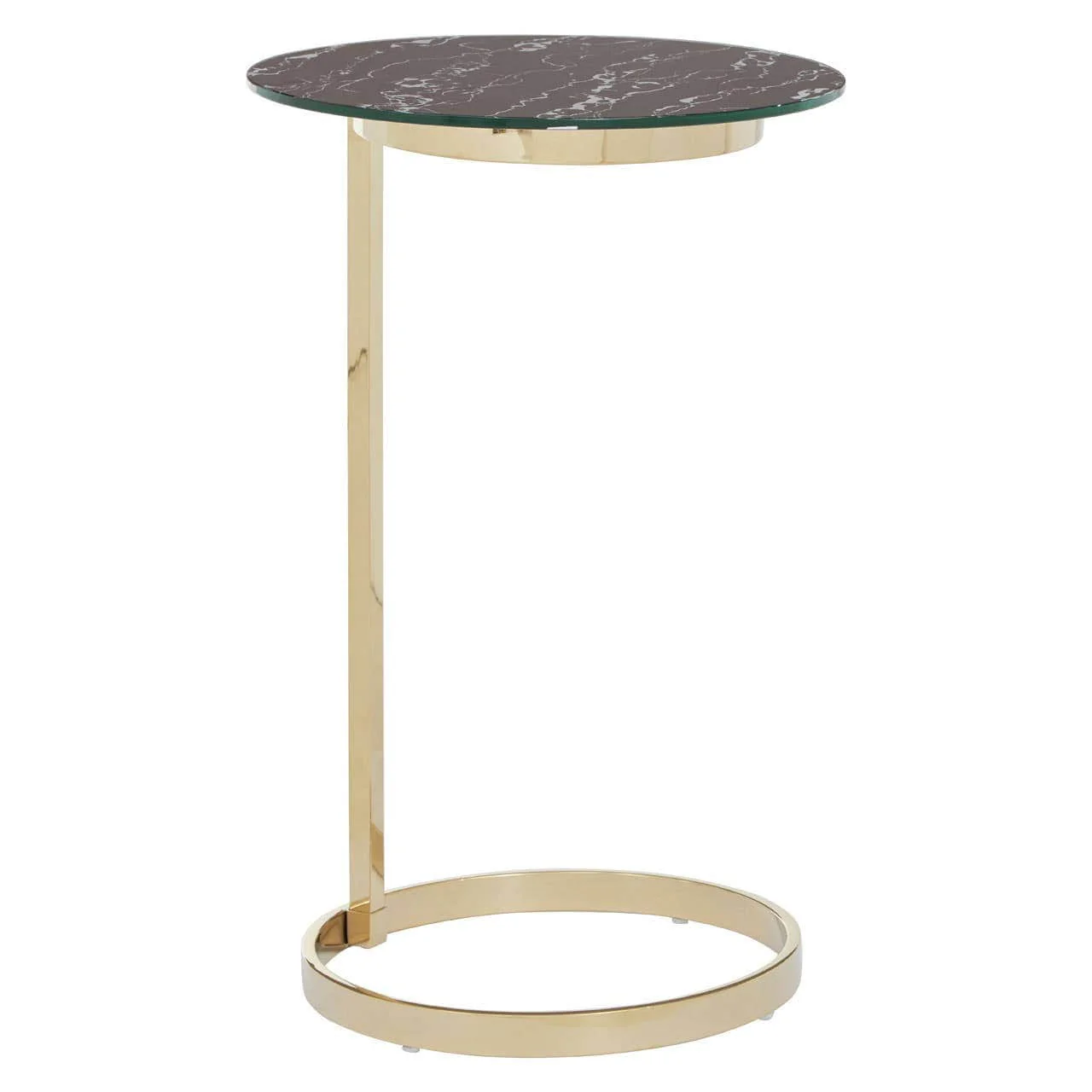 Oria End Table With Black Marble Effect Glass Top - Image 4