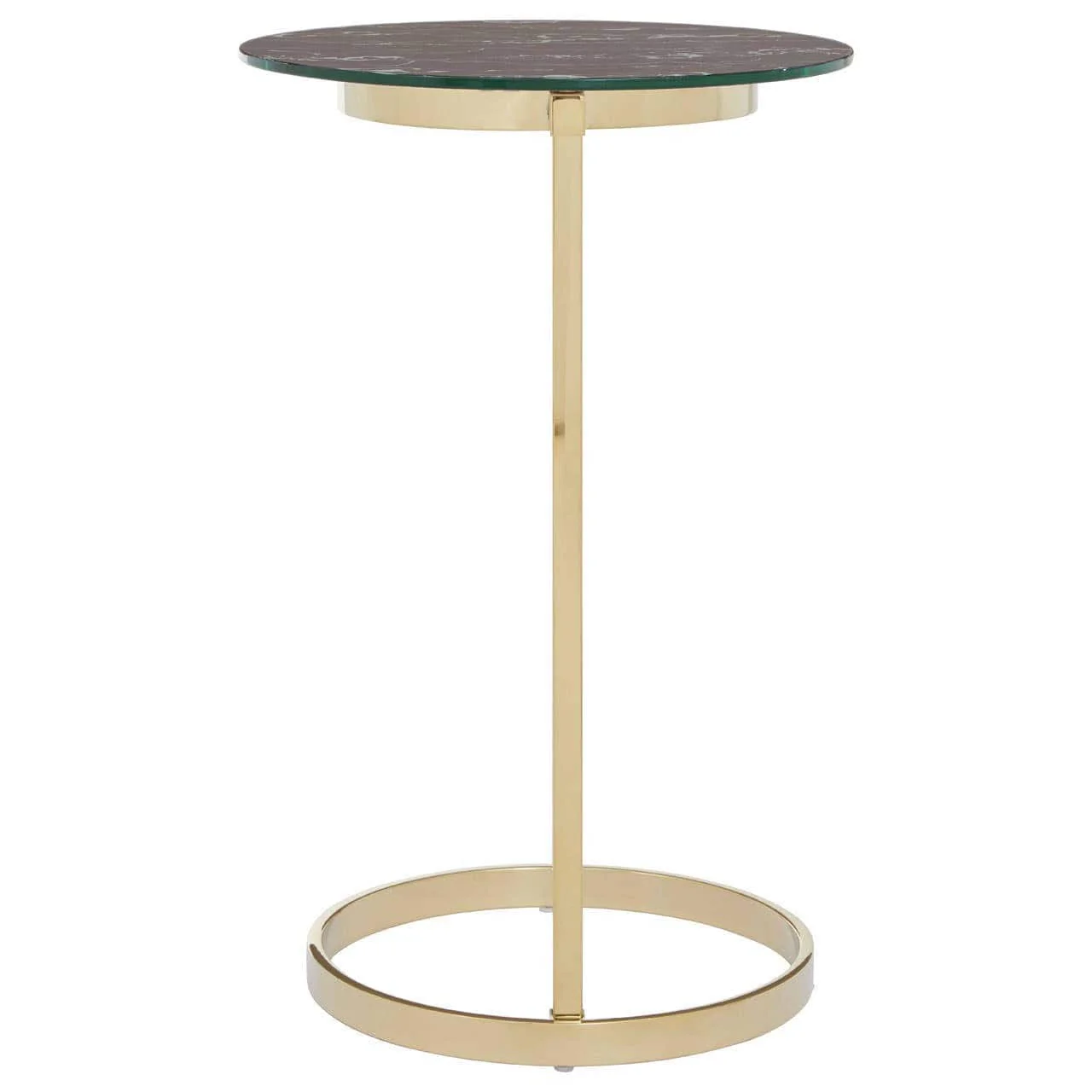 Oria End Table With Black Marble Effect Glass Top - Image 5