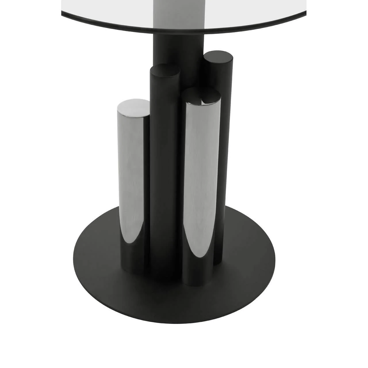 Oria Glass Silver And Black Base Side Table - Image 5