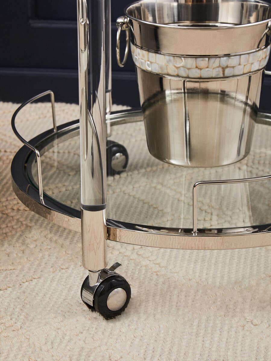 Oria Round Drinks Trolley With Acrylic Supports - Image 12