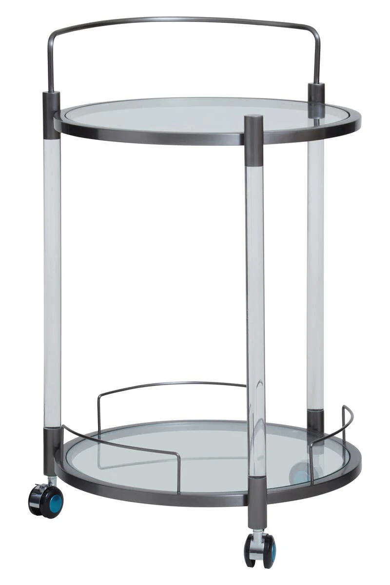 Oria Round Drinks Trolley With Acrylic Supports - Image 2
