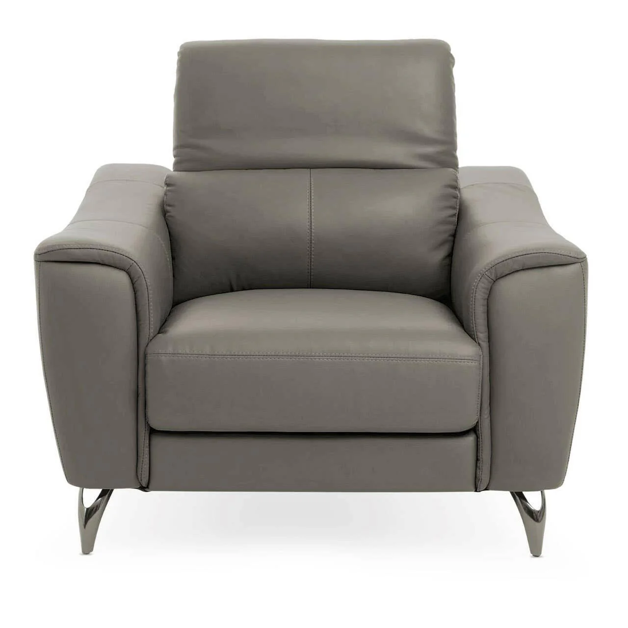 Padua Grey Finish Leather Armchair - Image 13
