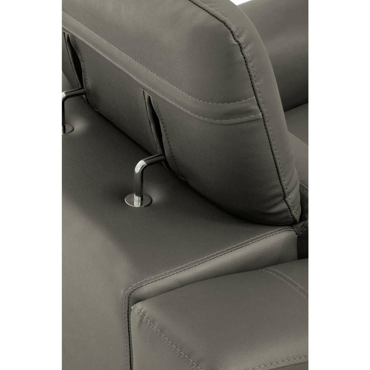 Padua Grey Finish Leather Armchair - Image 7