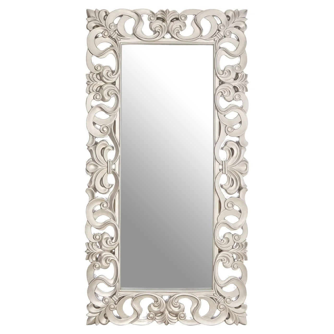 Palazio Rectangular Wall Mirror with Silver Finish