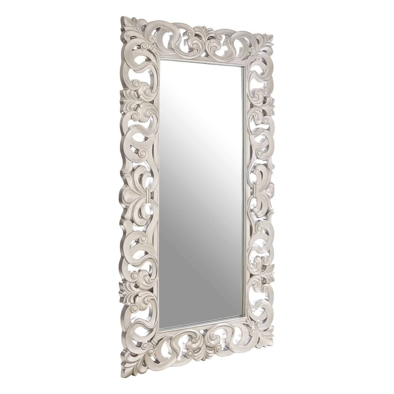 Palazio Rectangular Wall Mirror with Silver Finish - Image 2