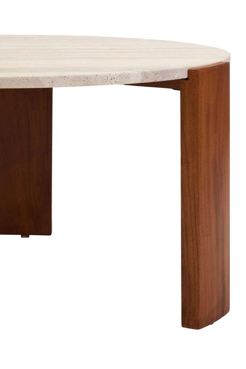 Palermo Round Travertine Top Large Coffee Table - Image 10