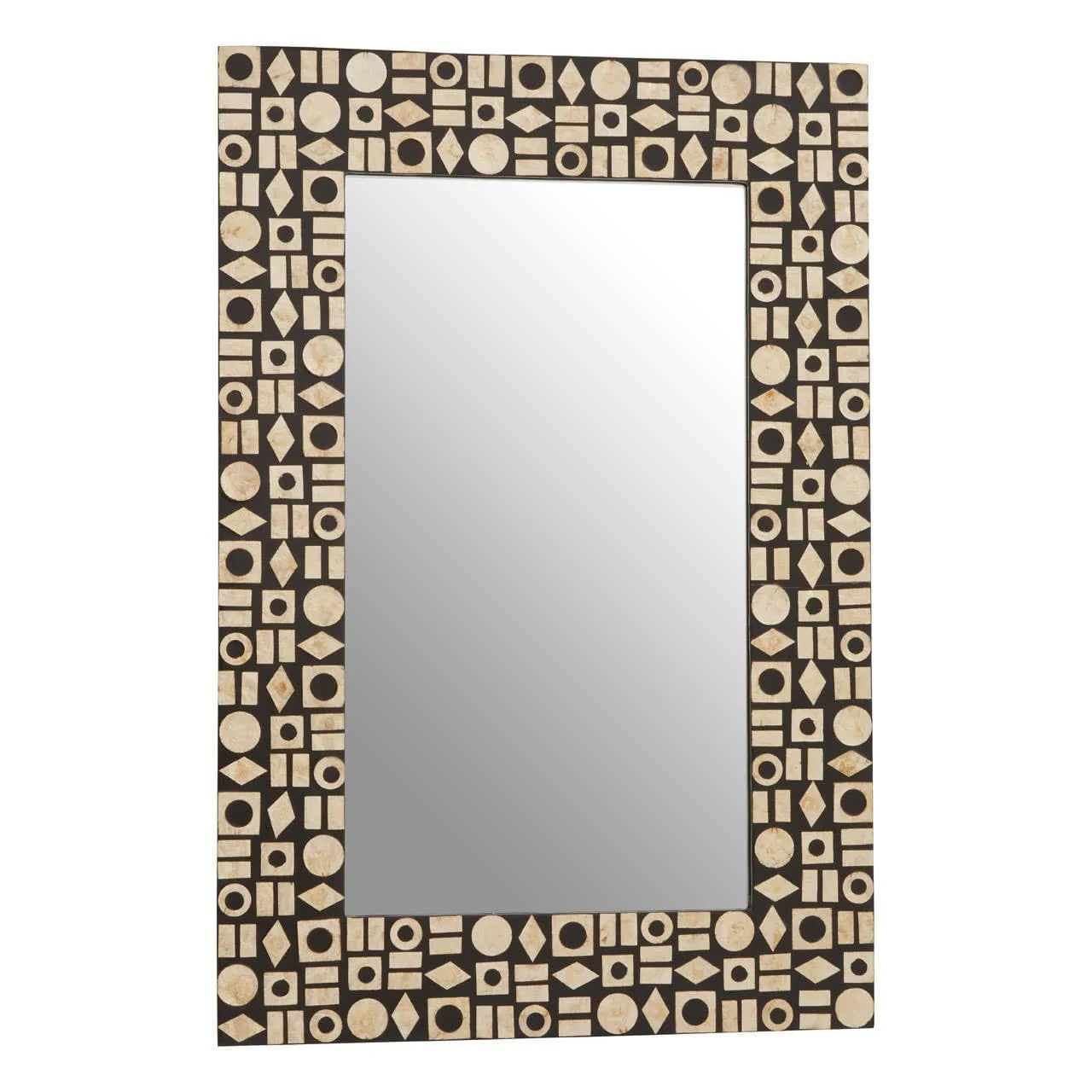 Palu Black Wall Mirror with Shell Inlay - Image 2