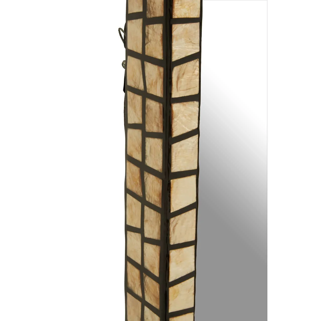 Palu Tall Black Wall Mirror with Shell Inlay - Image 5