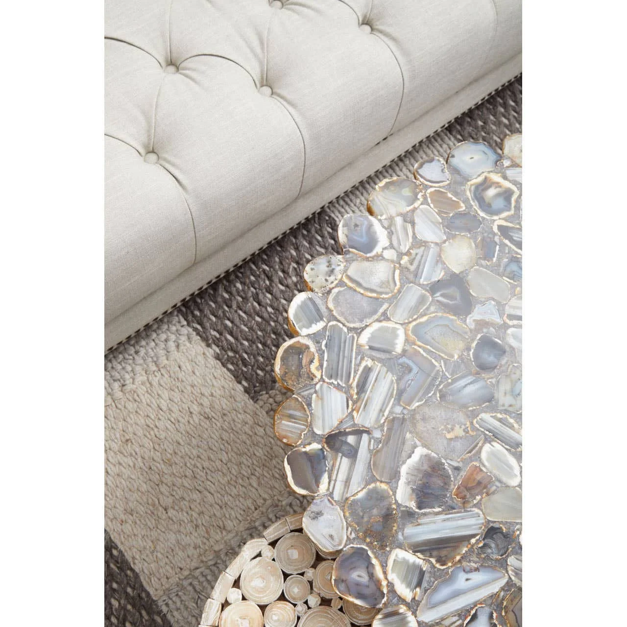 Rabia Agate Coffee Table With Cross Base - Image 3