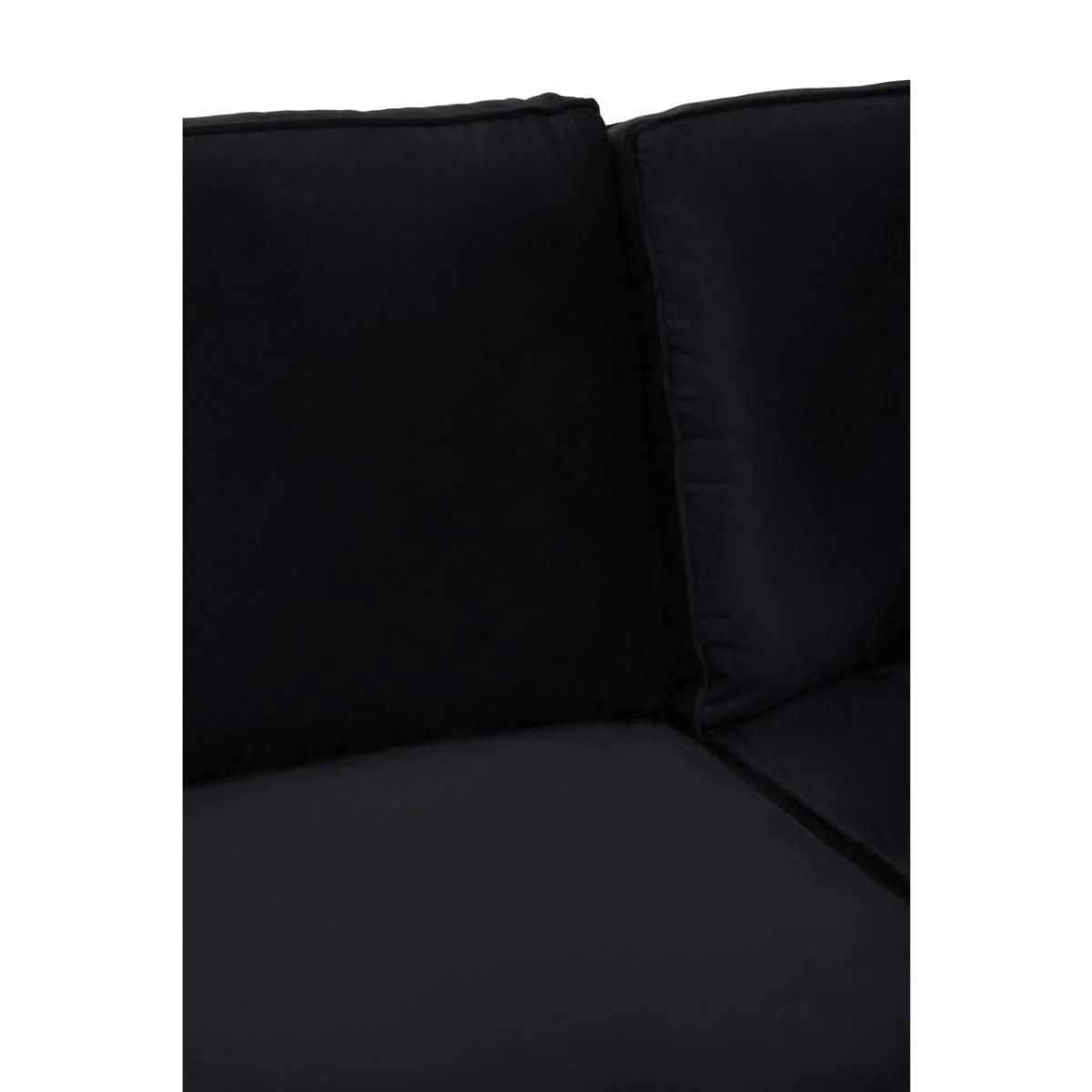 Ralph Three Seat Black Velvet Chaise Sofa - Image 6