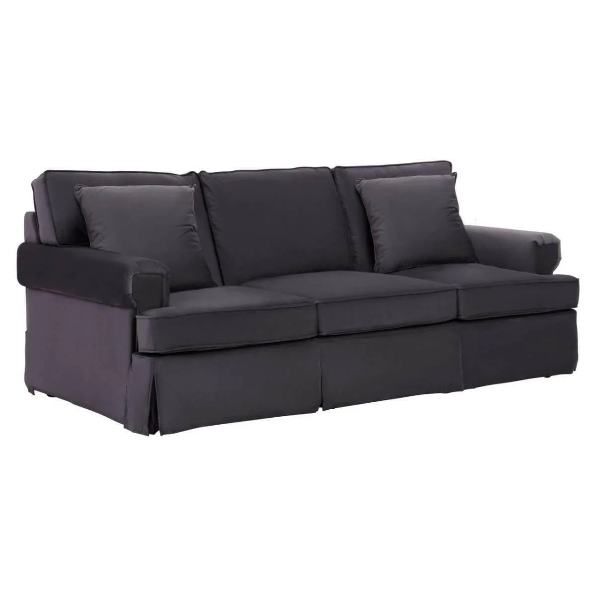 Ralph Three Seat Black Velvet Sofa - Image 2