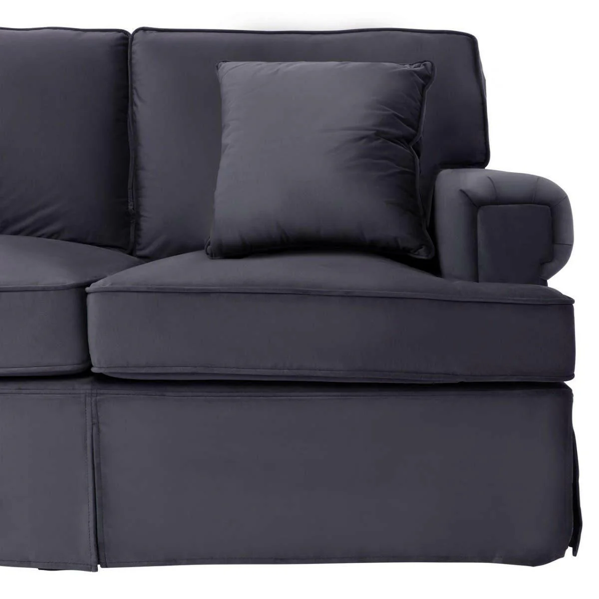 Ralph Three Seat Black Velvet Sofa - Image 5