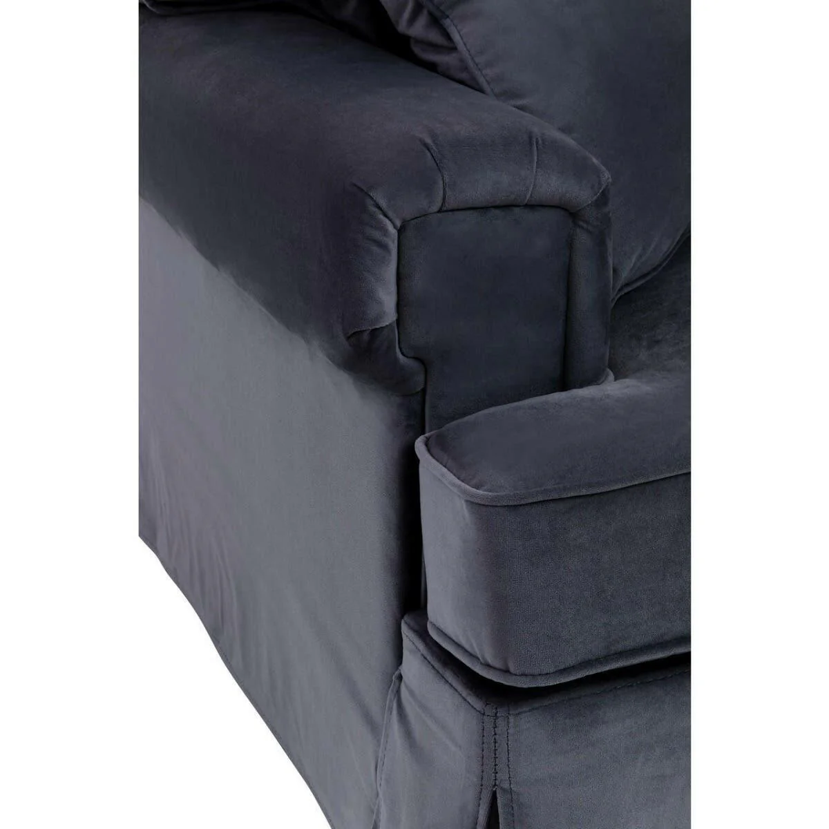 Ralph Three Seat Black Velvet Sofa - Image 8