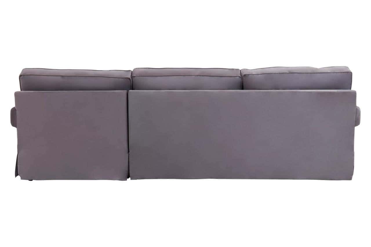 Ralph Three Seat Grey Velvet Chaise Sofa - Image 4
